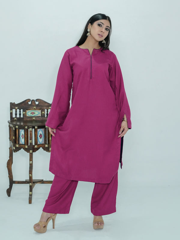 Zara Pashmina 2 pc set in Magenta