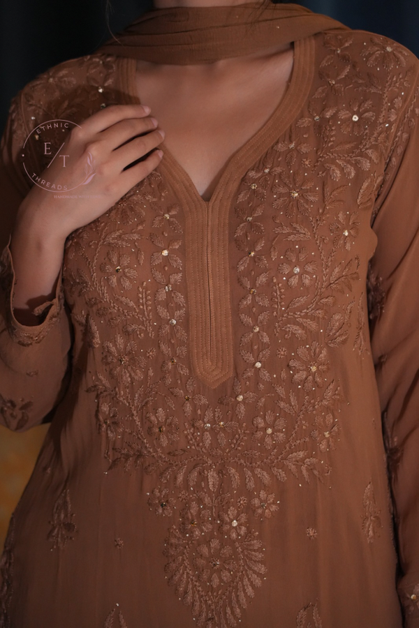 Gulnaaz Chikankari and mukaish kurti