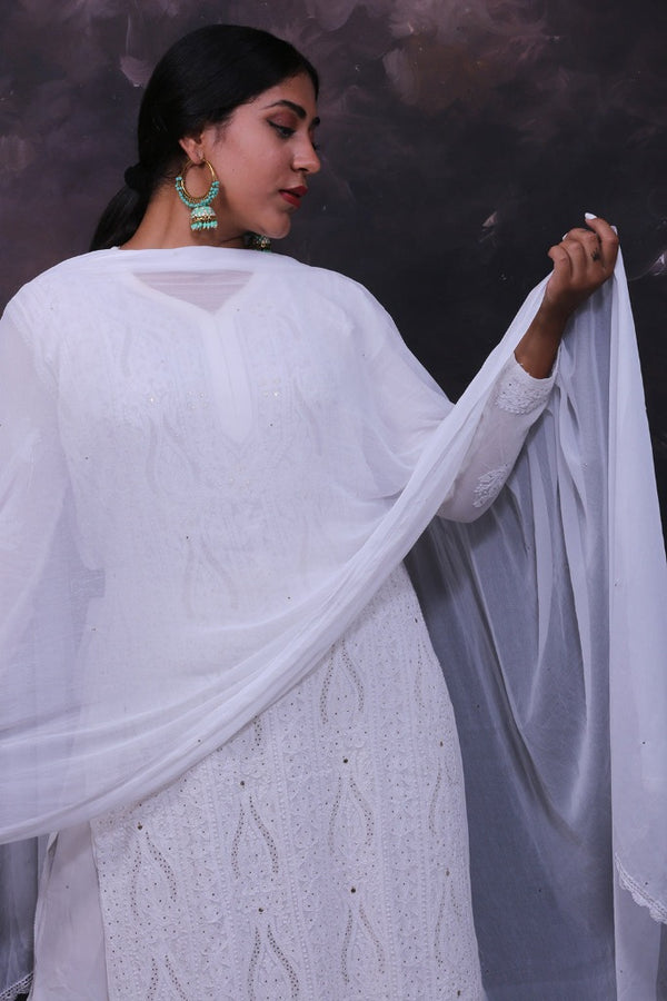 Mukaish Dupatta (Dyeable)